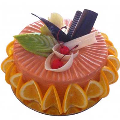 "Orange Gel Cake With Orange Slices - 1kg - Click here to View more details about this Product